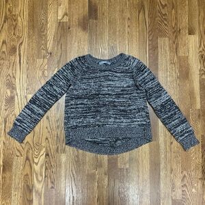 360 Cashmere sweater. Dark navy/grey, slightly cropped.